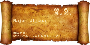 Major Uljána névjegykártya